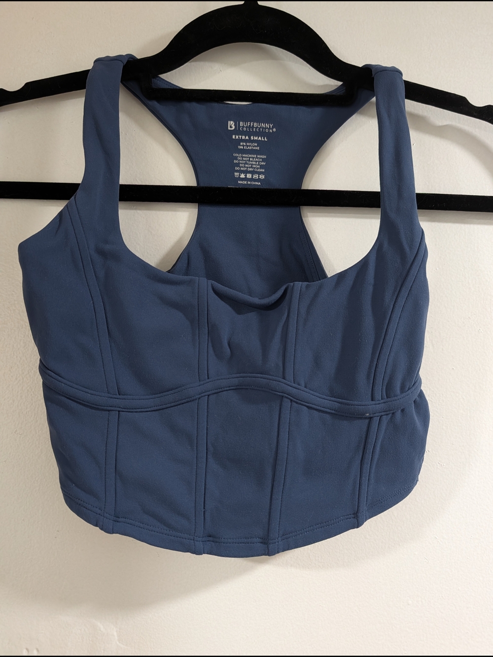 BuffBunny Slate Blue Sculpting Racerback Sports Bra